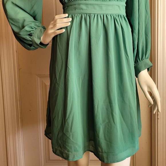 H&M Green Spring Dress Small - Picture 2 of 9